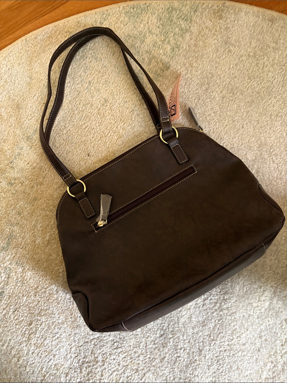 NWT brown Stone Mountain leather handbag - Picture 7 of 13